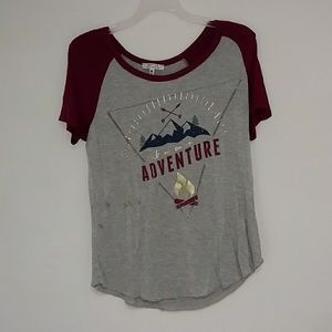Gray and Maroon Adventure Tee